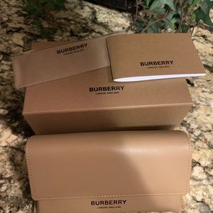 Authentic Burberry sunglasses case cloth box tan New